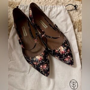 Tabitha Simmons Floral print Mary Jane flats, size 37